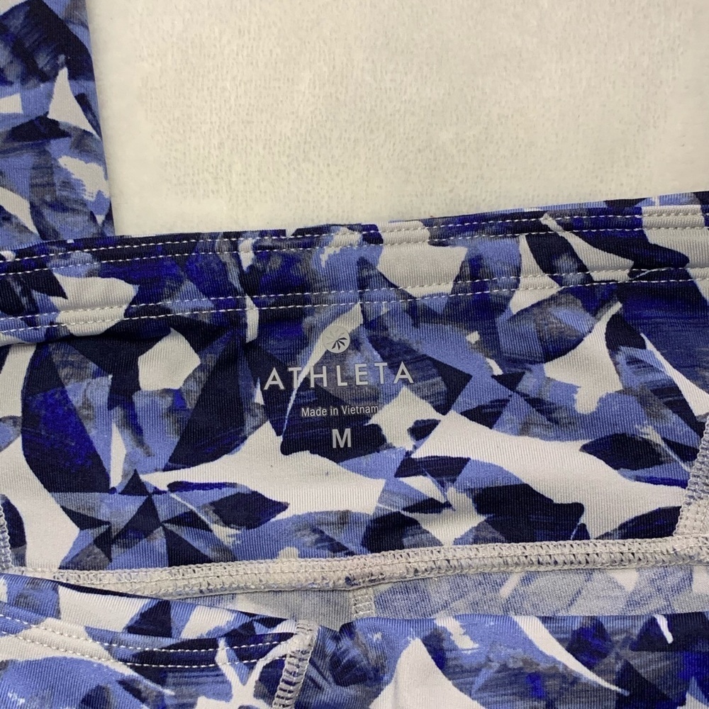Athleta Blue and White Floral Capri Leggings - Picture 3 of 7